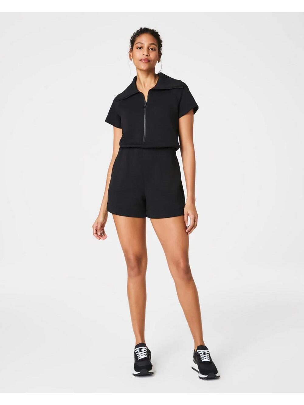 Spanx - AirEssentials Half-Zip Romper - XS - Black (NWT)